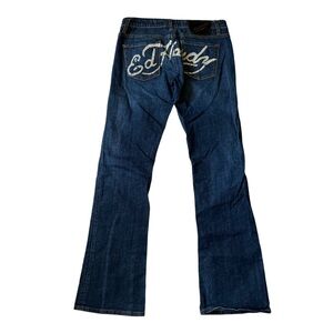 ED HARDY Logo Spellout Jeans Flare Denim Size 29